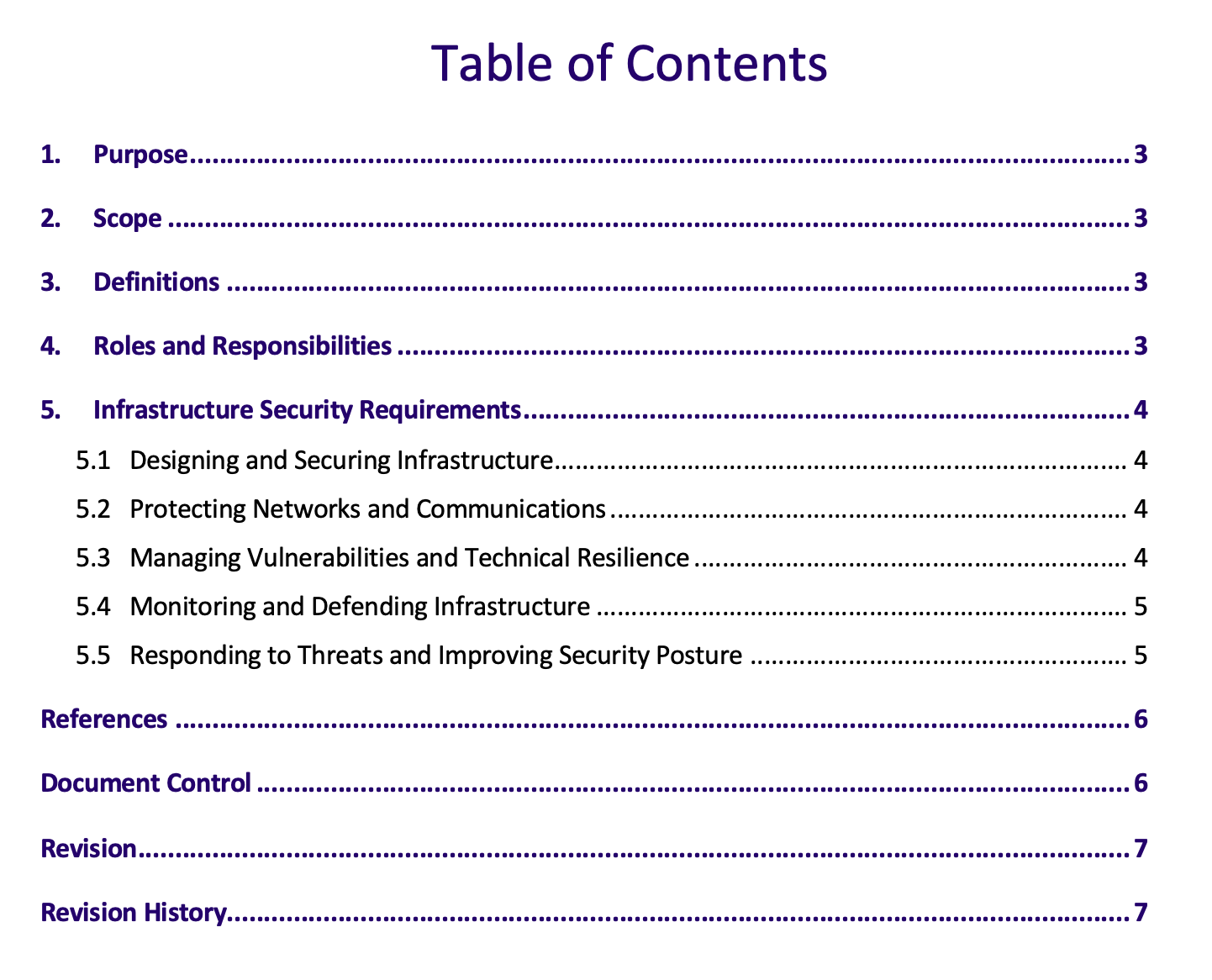 Infrastructure Security Policy