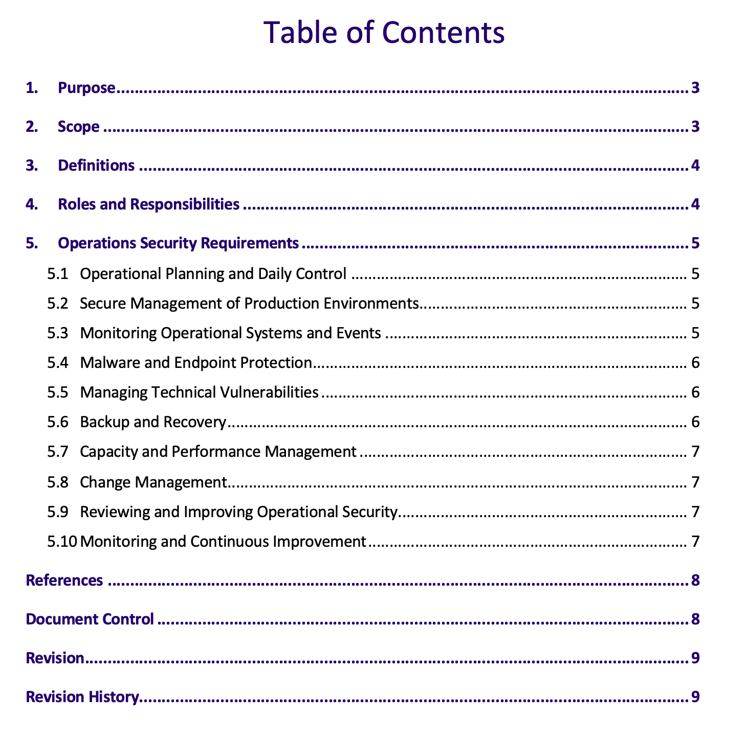 Operations Security Policy