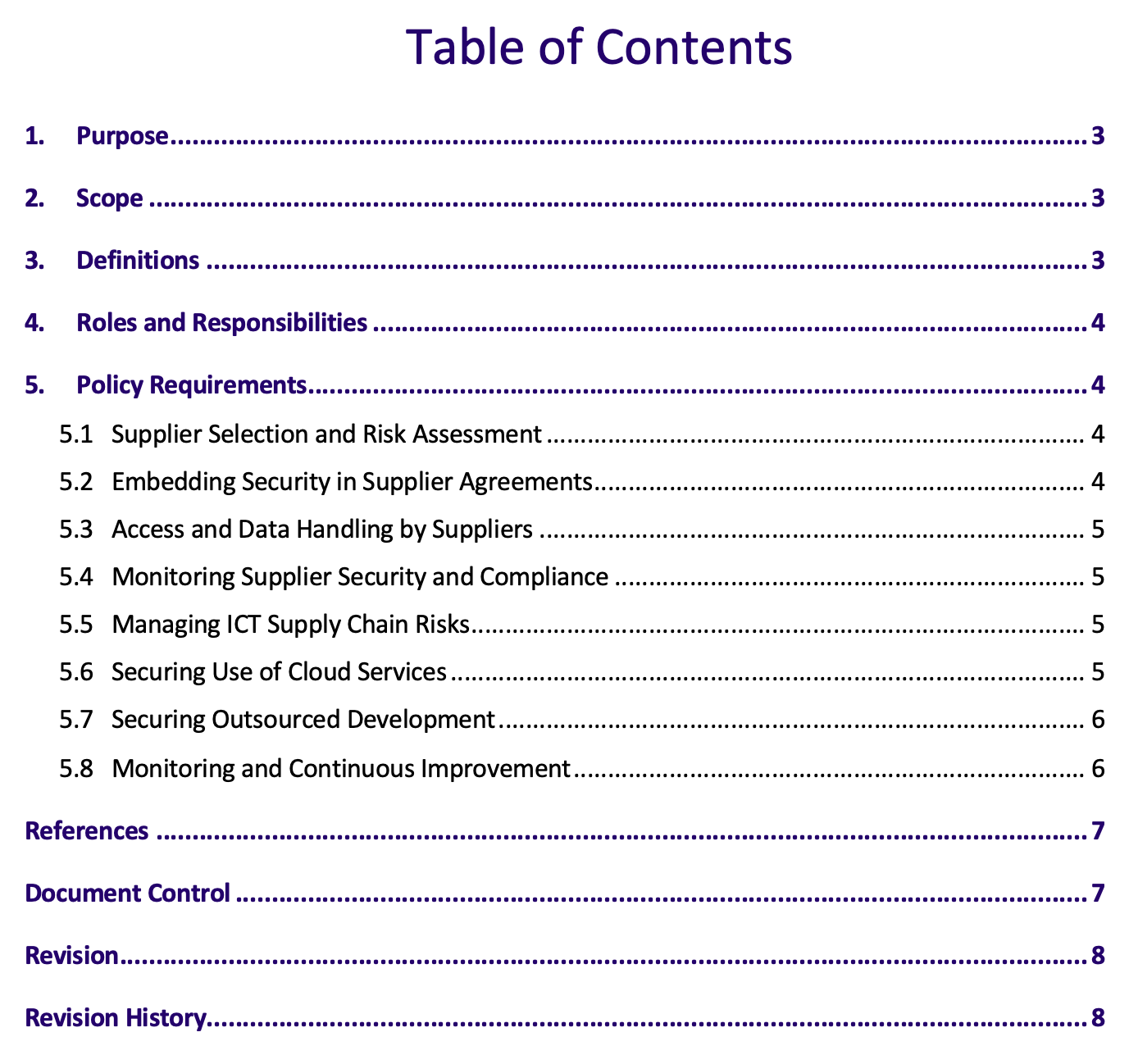 Supplier Security Policy
